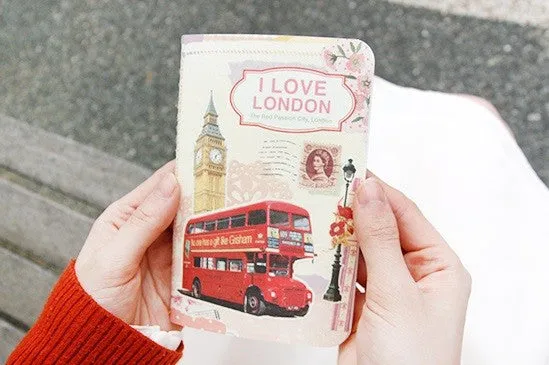 Vintage Collage Stitch Line Note (S) - London