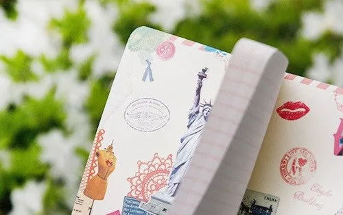 Vintage Collage Stitch Line Note (S) - New York