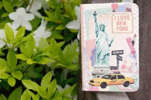 Vintage Collage Stitch Line Note (S) - New York