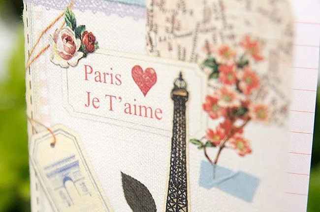 Vintage Collage Stitch Line Note (S) - Paris