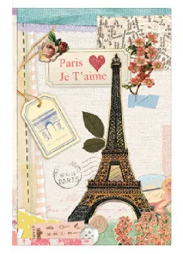 Vintage Collage Stitch Line Note (S) - Paris