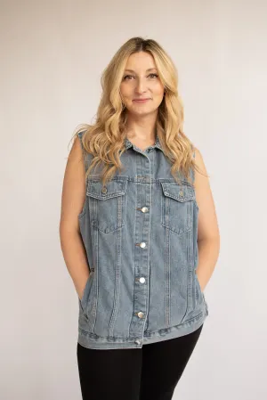 Vintage Denim Vest-Lt Wash