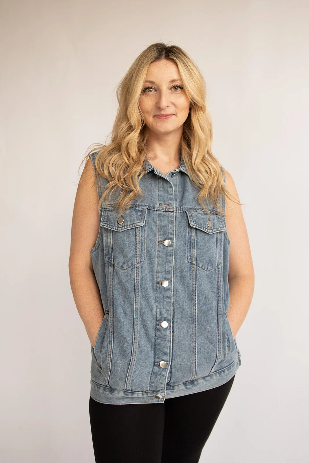 Vintage Denim Vest-Lt Wash