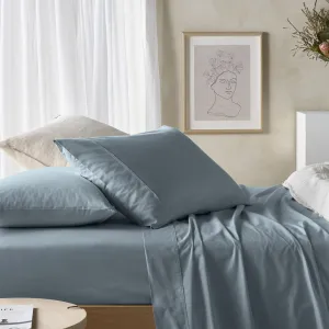 Vintage Design Mirage Blue Eucalyptus & Cotton Sheet Set
