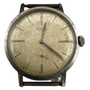 Vintage Elgin 4910 Linen Dial Men's Mechanical Wristwatch 791 Swiss Steel
