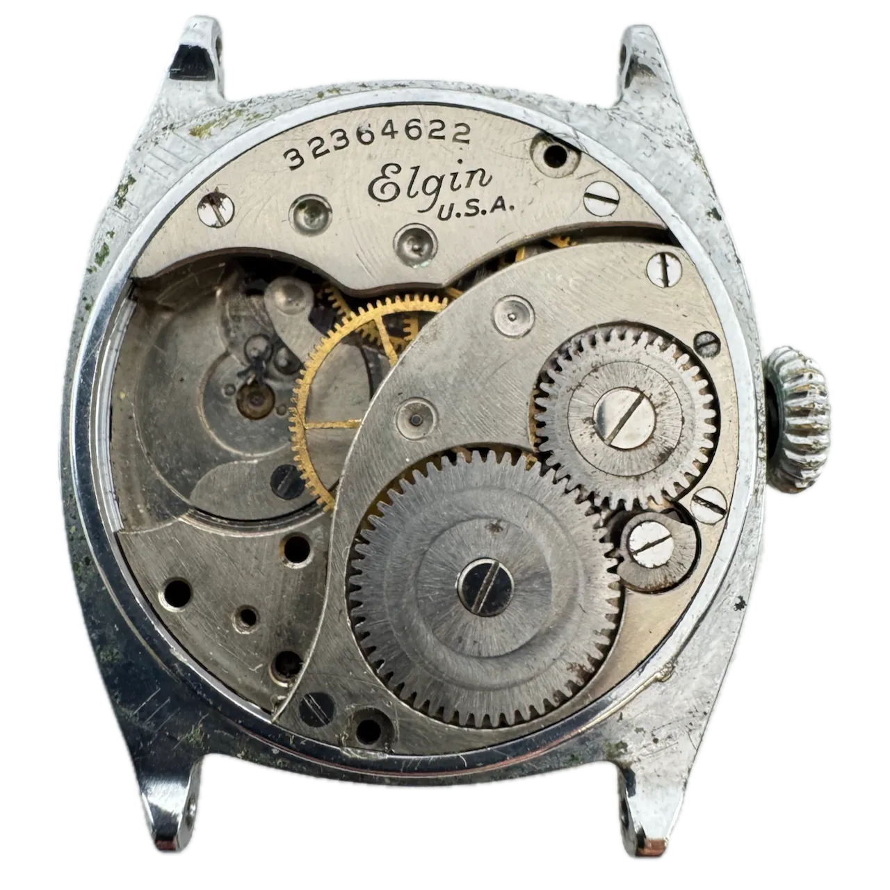Vintage Elgin Art Deco Men's Mechanical Wristwatch 485 USA Nickel & RGP