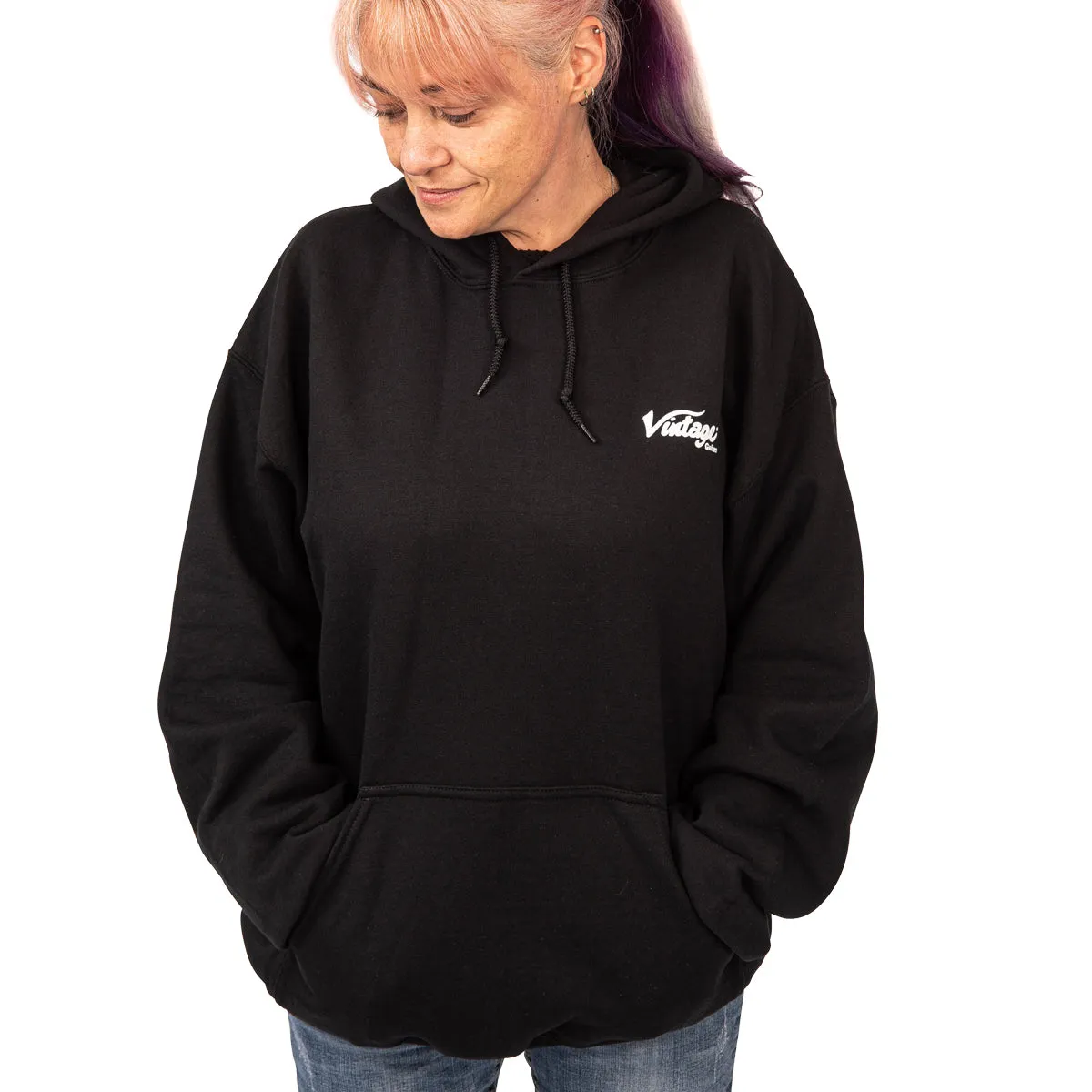 Vintage Fleece Hoodie ~ Black, Extra Large