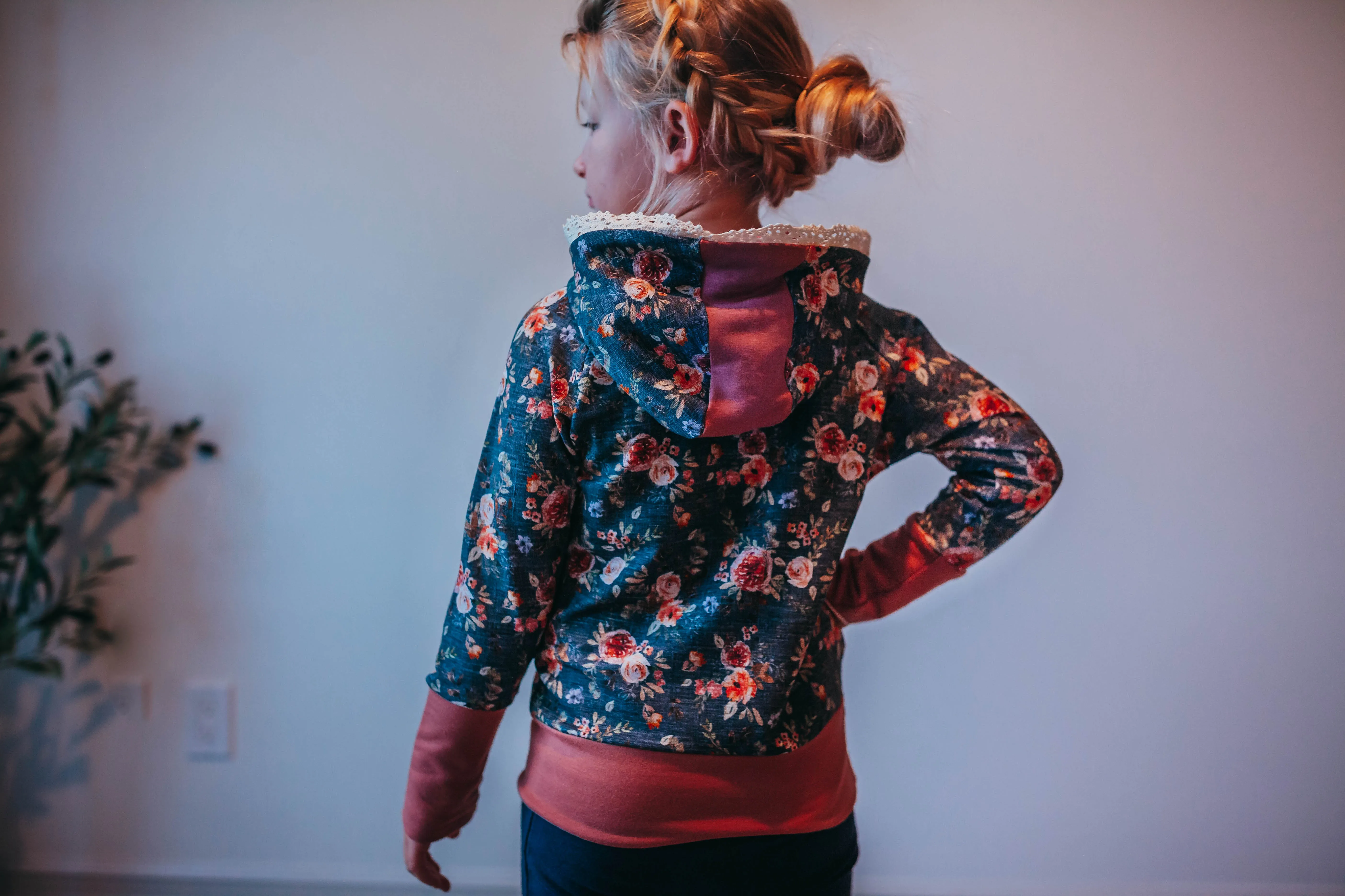 Vintage Floral Bamboo Grow-With-Me Hoodie