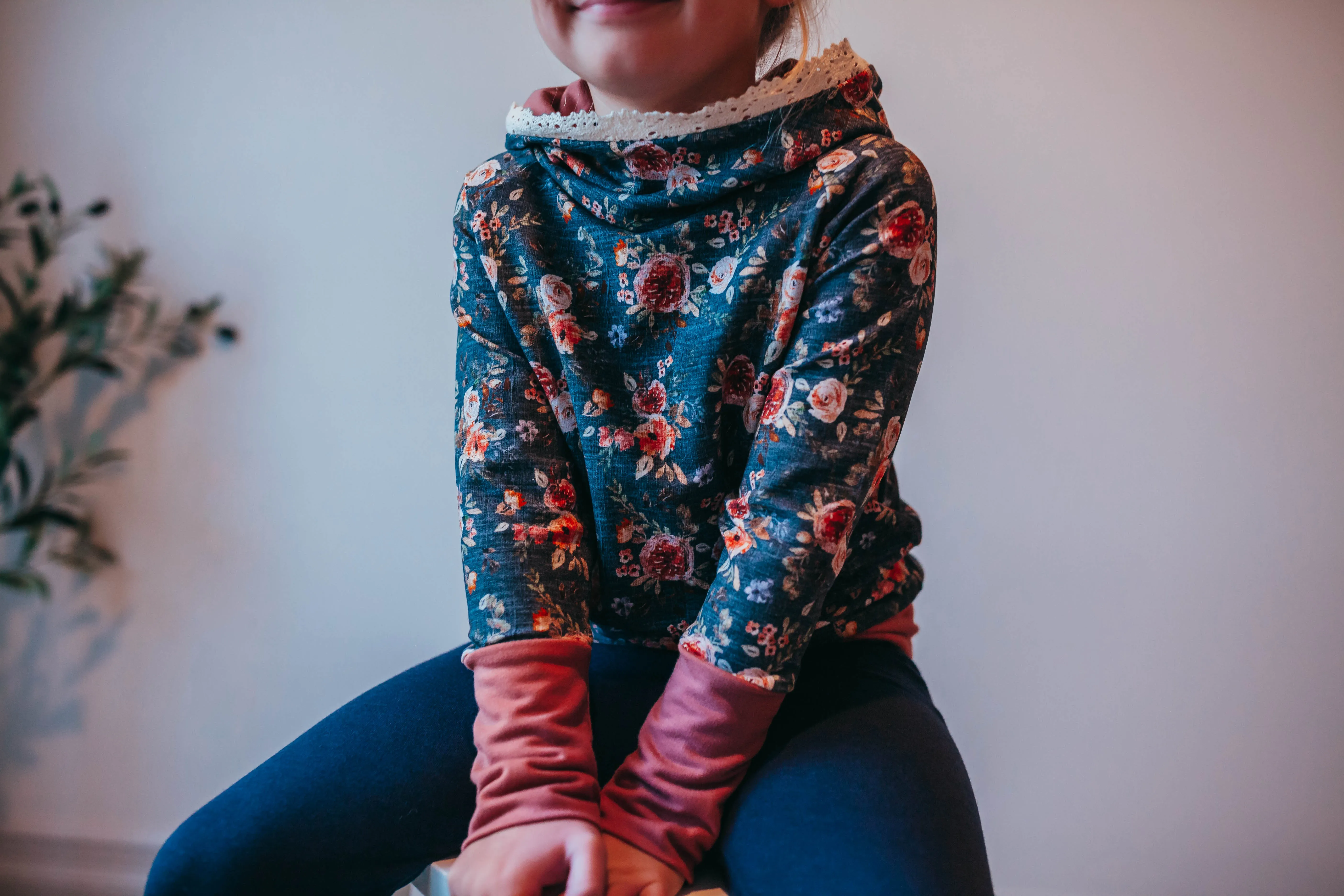Vintage Floral Bamboo Grow-With-Me Hoodie