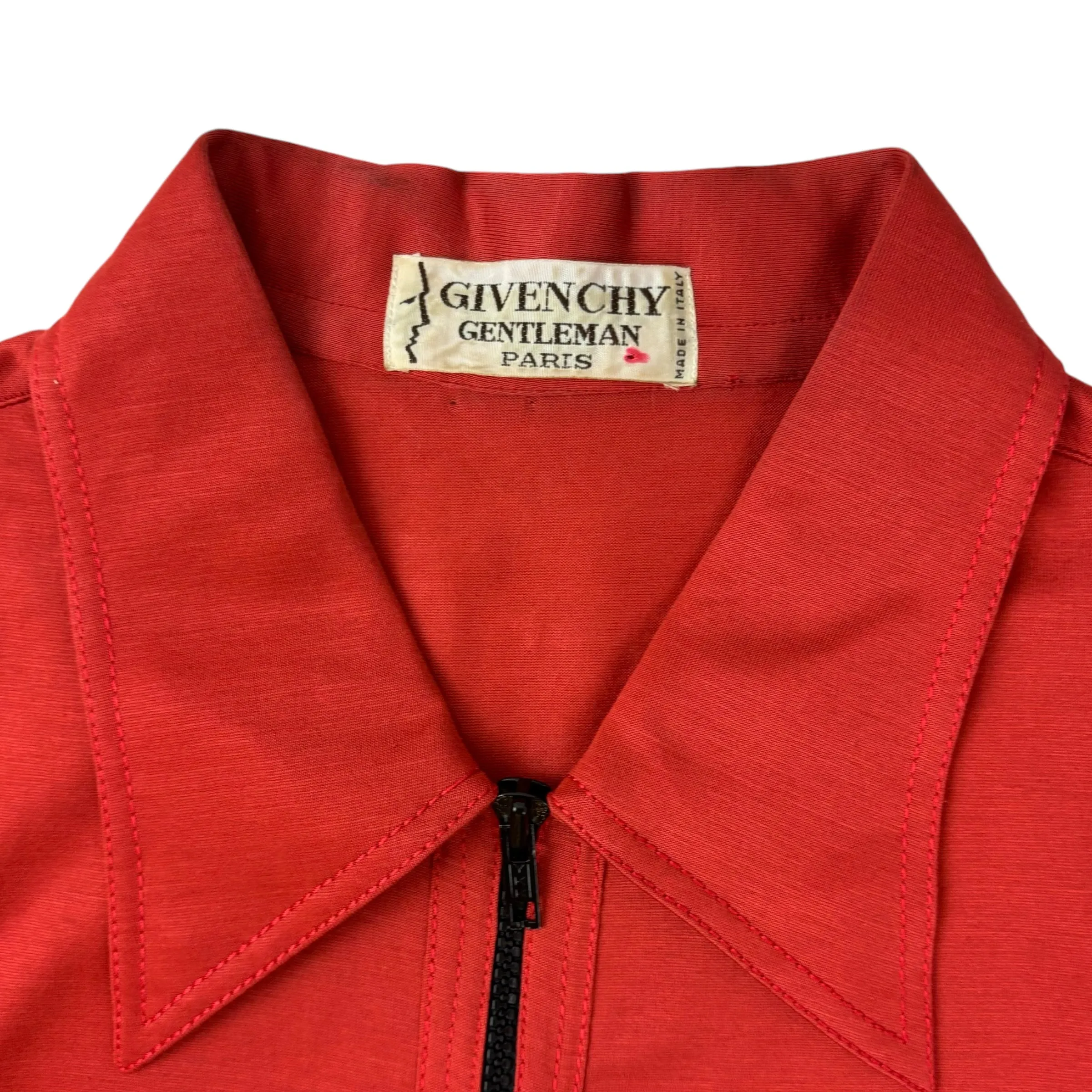 Vintage Givenchy Gentleman Half-Zip Pocket T-Shirt Orange