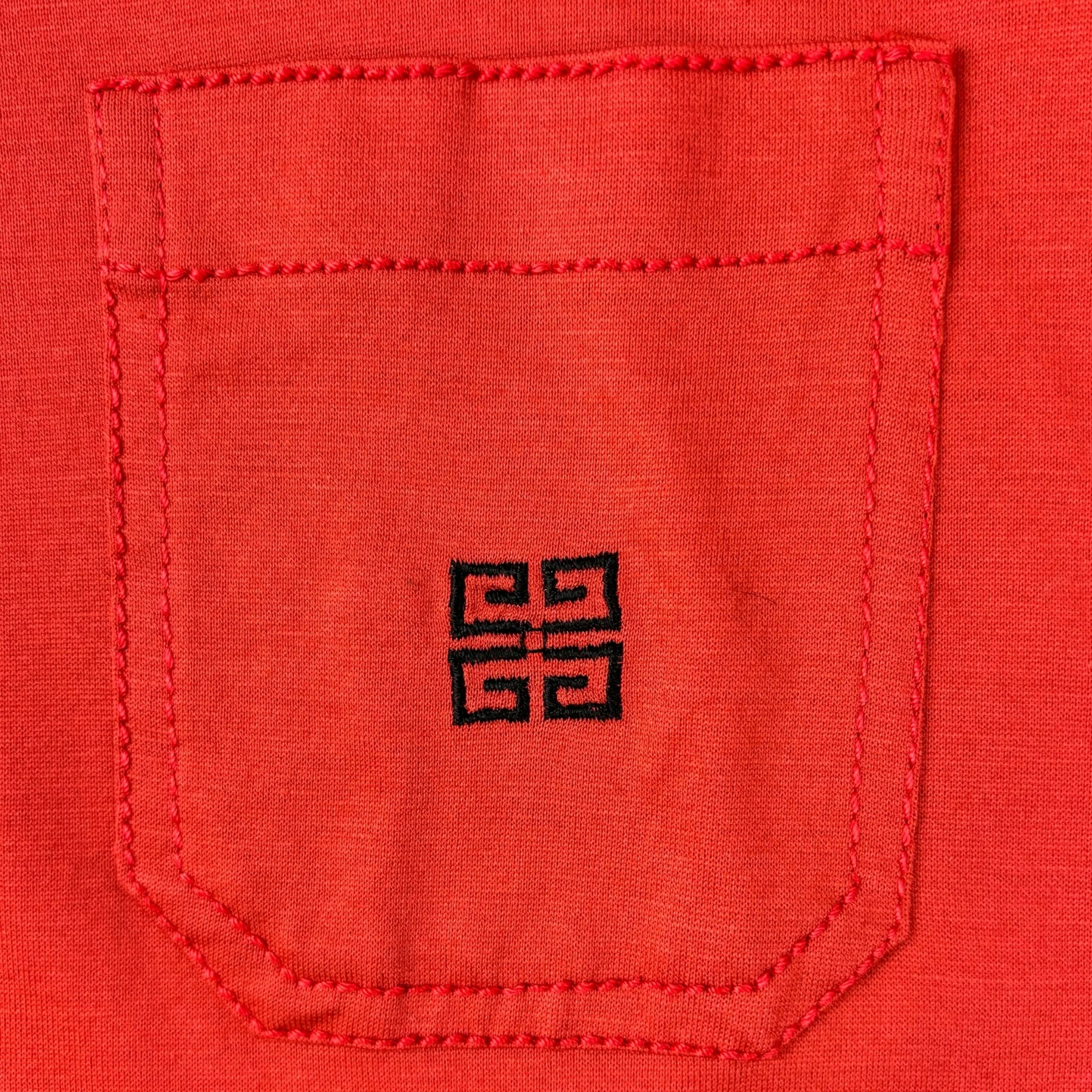 Vintage Givenchy Gentleman Half-Zip Pocket T-Shirt Orange