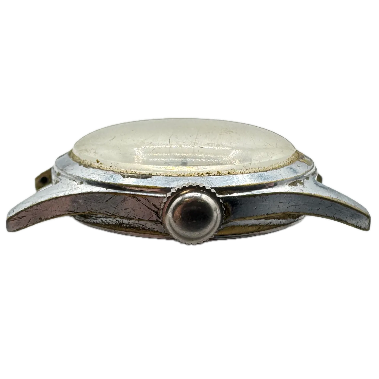 Vintage Gruen Precision Men's Automatic Wristwatch Swiss Chrome Incomplete