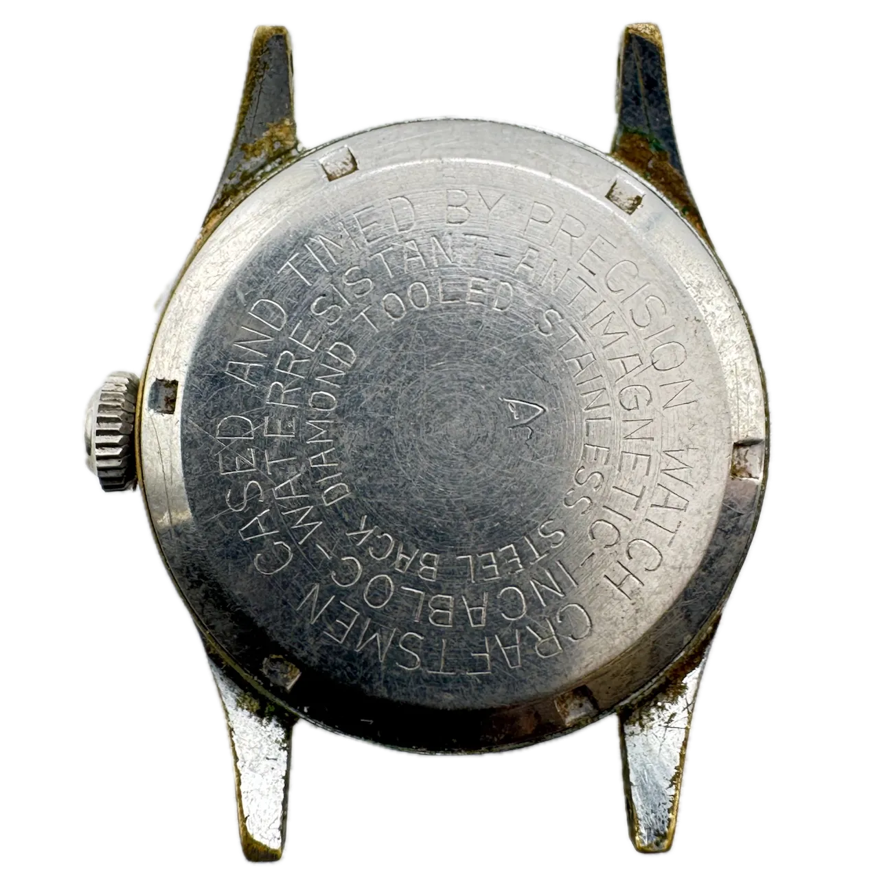 Vintage Gruen Precision Men's Automatic Wristwatch Swiss Chrome Incomplete