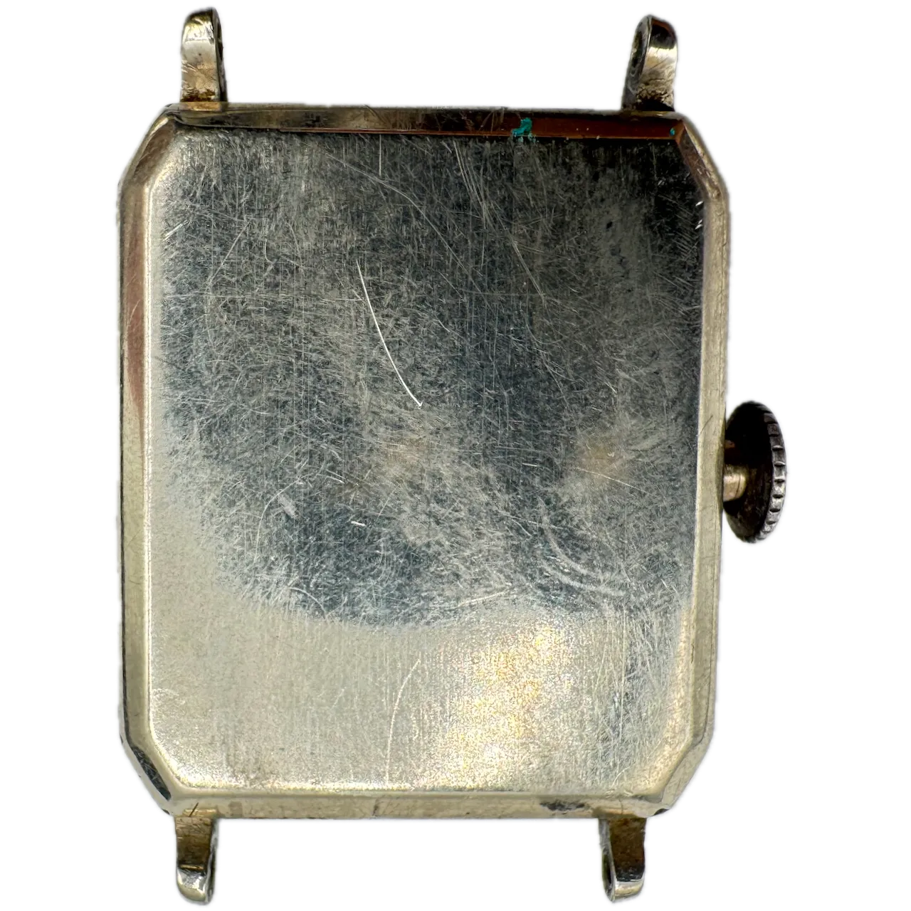 Vintage Gruen Rectangular Deco Men's Mechanical Wristwatch Swiss 14k White GF