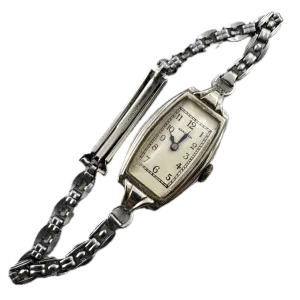 Vintage Hamilton Art Deco Ladies Mechanical Wristwatch 989 USA 14k White GF