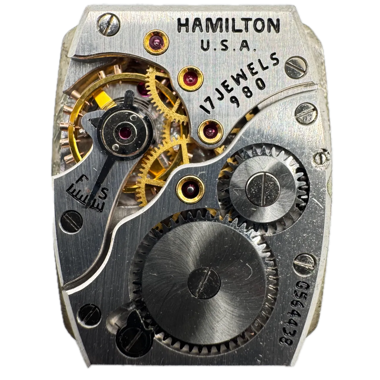 Vintage Hamilton Articulating Lugs Men's Mechanical Wristwatch 980 USA 10k GF