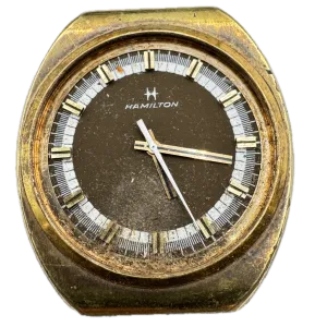 Vintage Hamilton Brown Men's Mechanical Wristwatch 688 Swiss Steel & Gold Plate