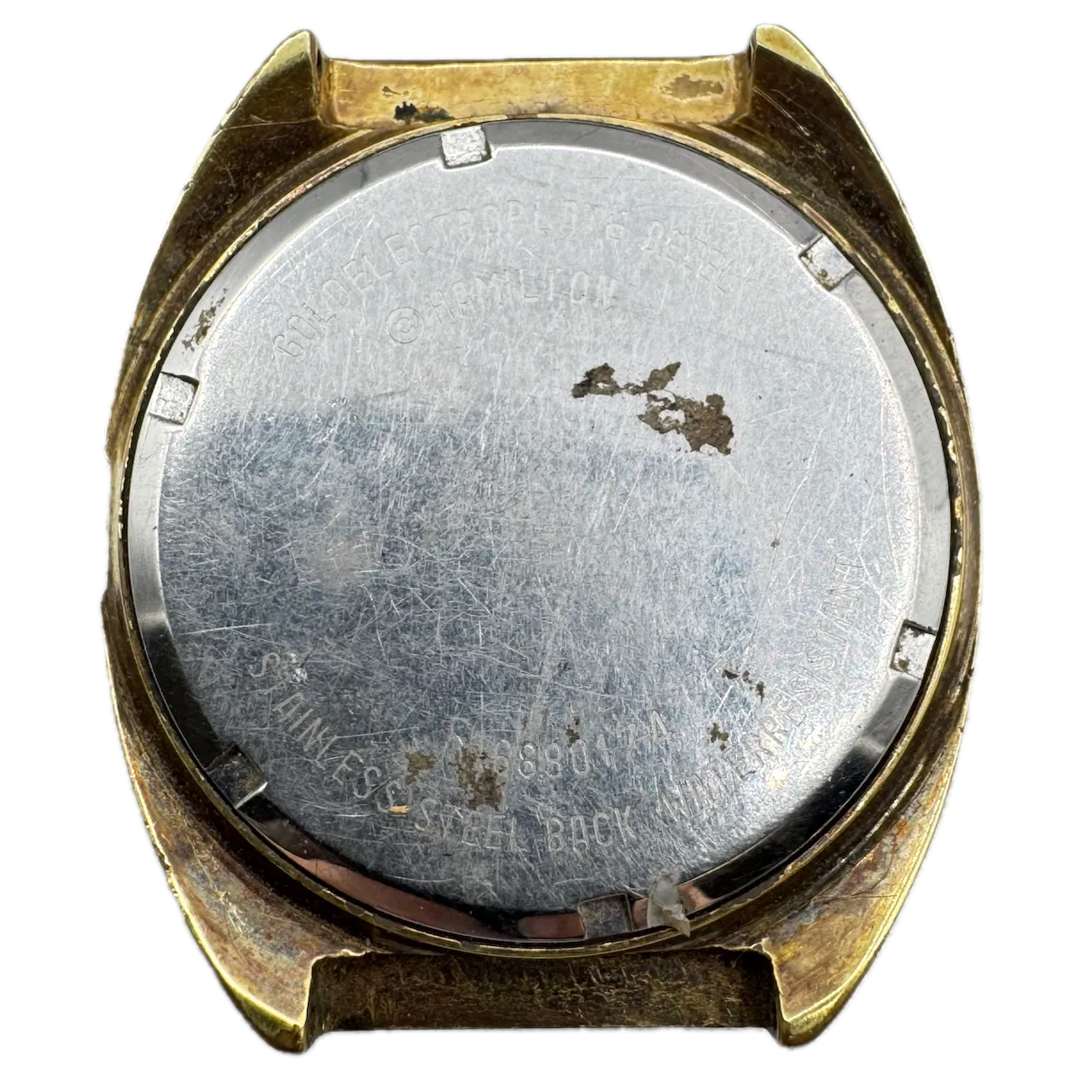 Vintage Hamilton Brown Men's Mechanical Wristwatch 688 Swiss Steel & Gold Plate