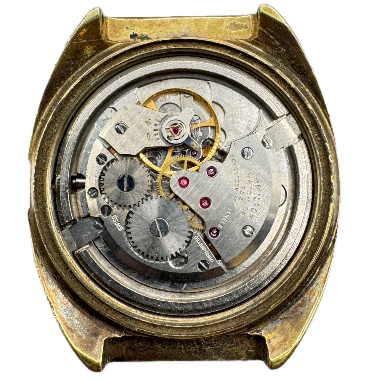 Vintage Hamilton Brown Men's Mechanical Wristwatch 688 Swiss Steel & Gold Plate