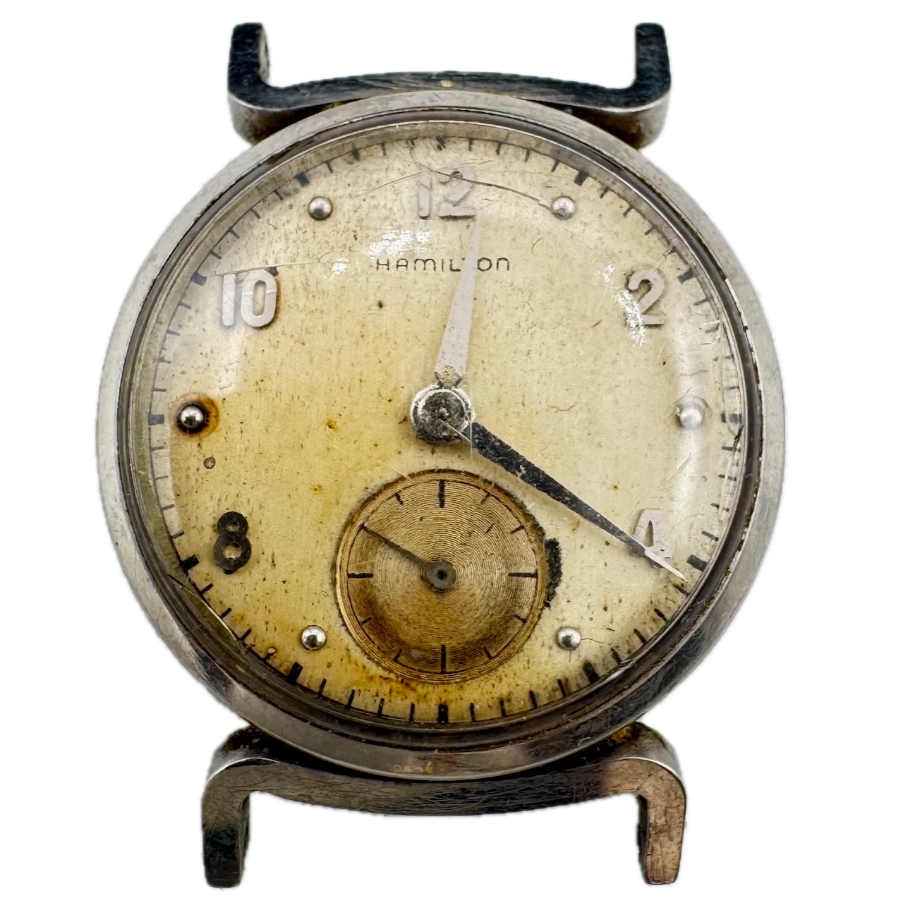 Vintage Hamilton Clinton 17 Jewel Men's Mechanical Wristwatch 747 USA Steel