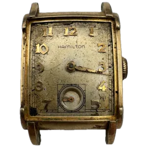 Vintage Hamilton Perry Men's Mechanical Wristwatch 982 USA 14k Gold FilledRust