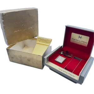 Vintage Hamilton QED II Men's Wristwatch Box Plastic & Felt Linedw/ Papers