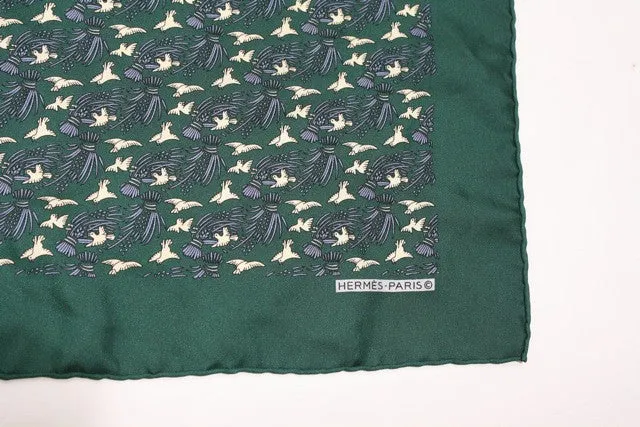 Vintage HERMES Dove Print Pocket Scarf