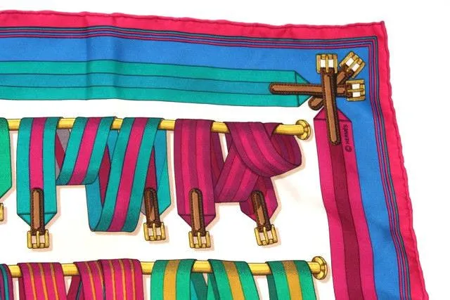 Vintage HERMES Equestrian Print Pocket Scarf