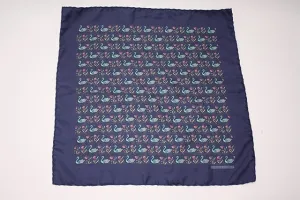 Vintage HERMES Swan Print Pocket Scarf