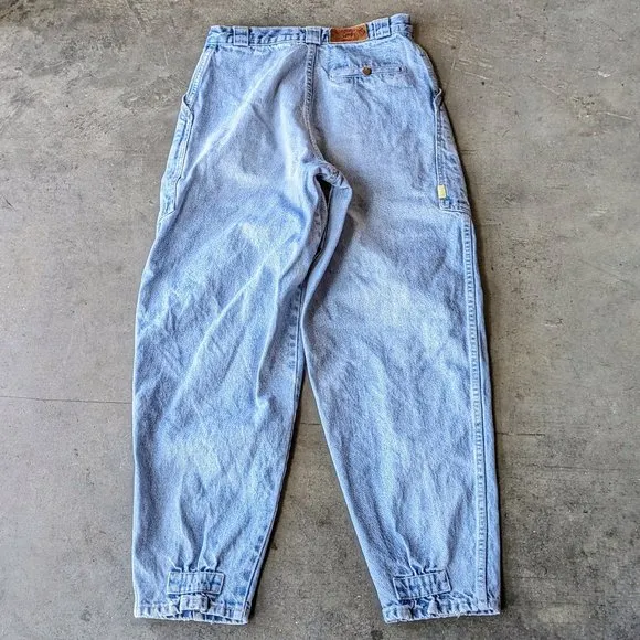 Vintage Jag Light Blue Denim Front Seam High Rise Tapered Leg Jeans