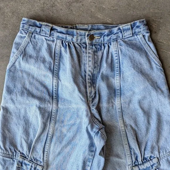 Vintage Jag Light Blue Denim Front Seam High Rise Tapered Leg Jeans