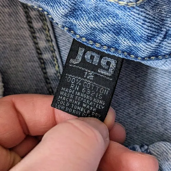 Vintage Jag Light Blue Denim Front Seam High Rise Tapered Leg Jeans
