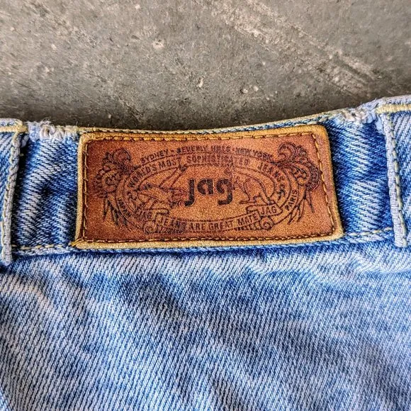 Vintage Jag Light Blue Denim Front Seam High Rise Tapered Leg Jeans
