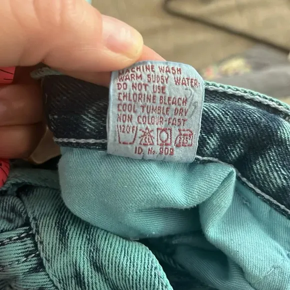 Vintage Jeans Women's 12 26&quot; Waist Gitano Acid Wash Teal NWT Deadstock