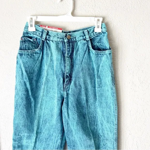 Vintage Jeans Women's 12 26&quot; Waist Gitano Acid Wash Teal NWT Deadstock