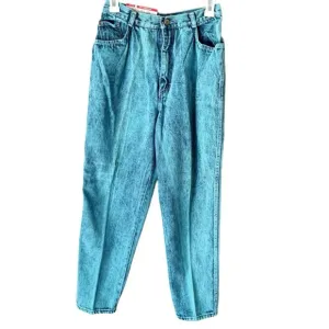 Vintage Jeans Women's 12 26&quot; Waist Gitano Acid Wash Teal NWT Deadstock