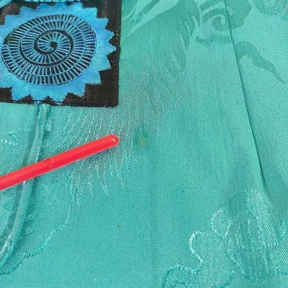 Vintage jewel tone embroidered button front oriental jacket