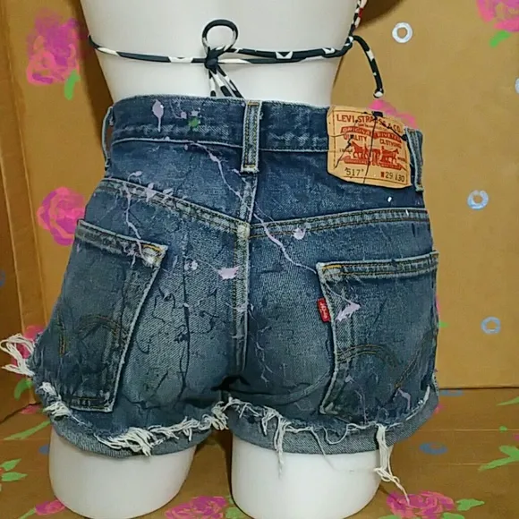 Vintage Levis 517 Cut Off Jean Shorts W29