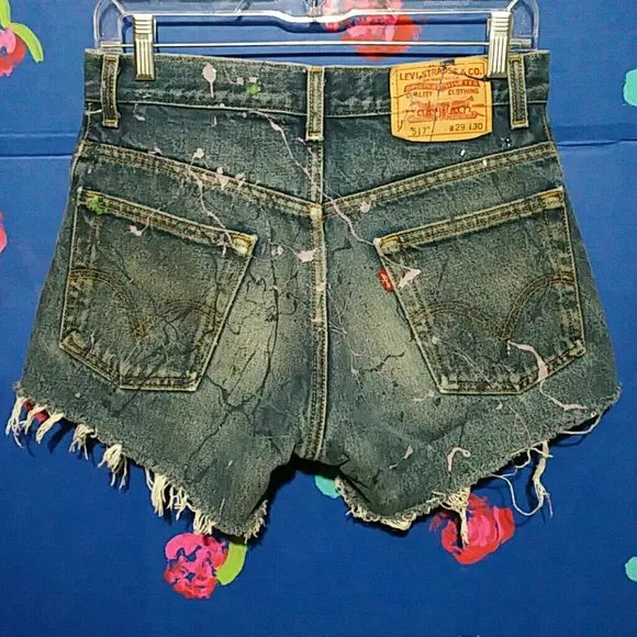 Vintage Levis 517 Cut Off Jean Shorts W29
