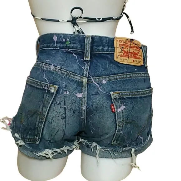Vintage Levis 517 Cut Off Jean Shorts W29