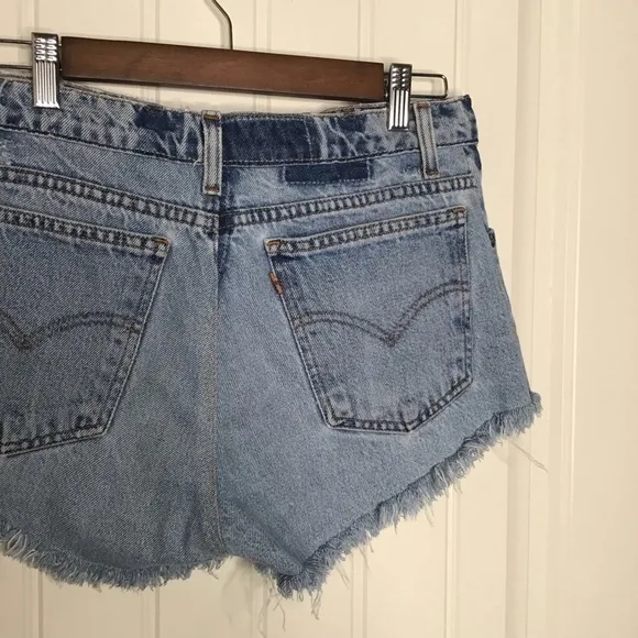 Vintage Levi’s Orange Tab High Rise Denim Cut Off Shorts.