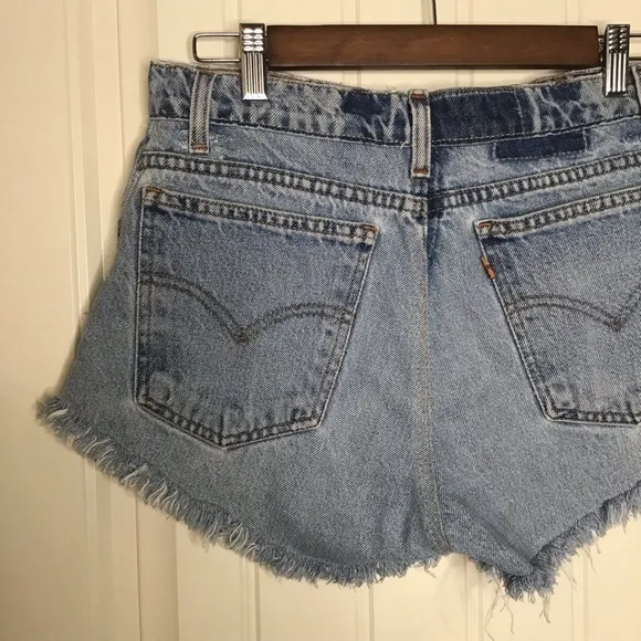 Vintage Levi’s Orange Tab High Rise Denim Cut Off Shorts.