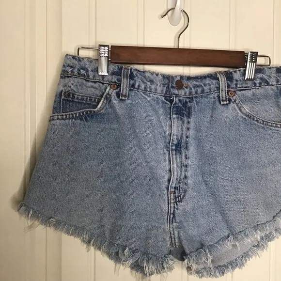 Vintage Levi’s Orange Tab High Rise Denim Cut Off Shorts.
