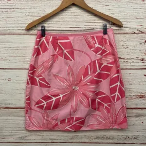 Vintage Lilly Pulitzer White Label Pink Floral Mini Skirt Sz 6