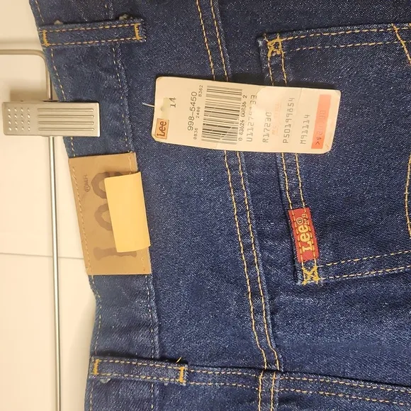 Vintage NWT LEE  Dark Blue Denim Midi Skirt. Western Boho 70&quot;s
