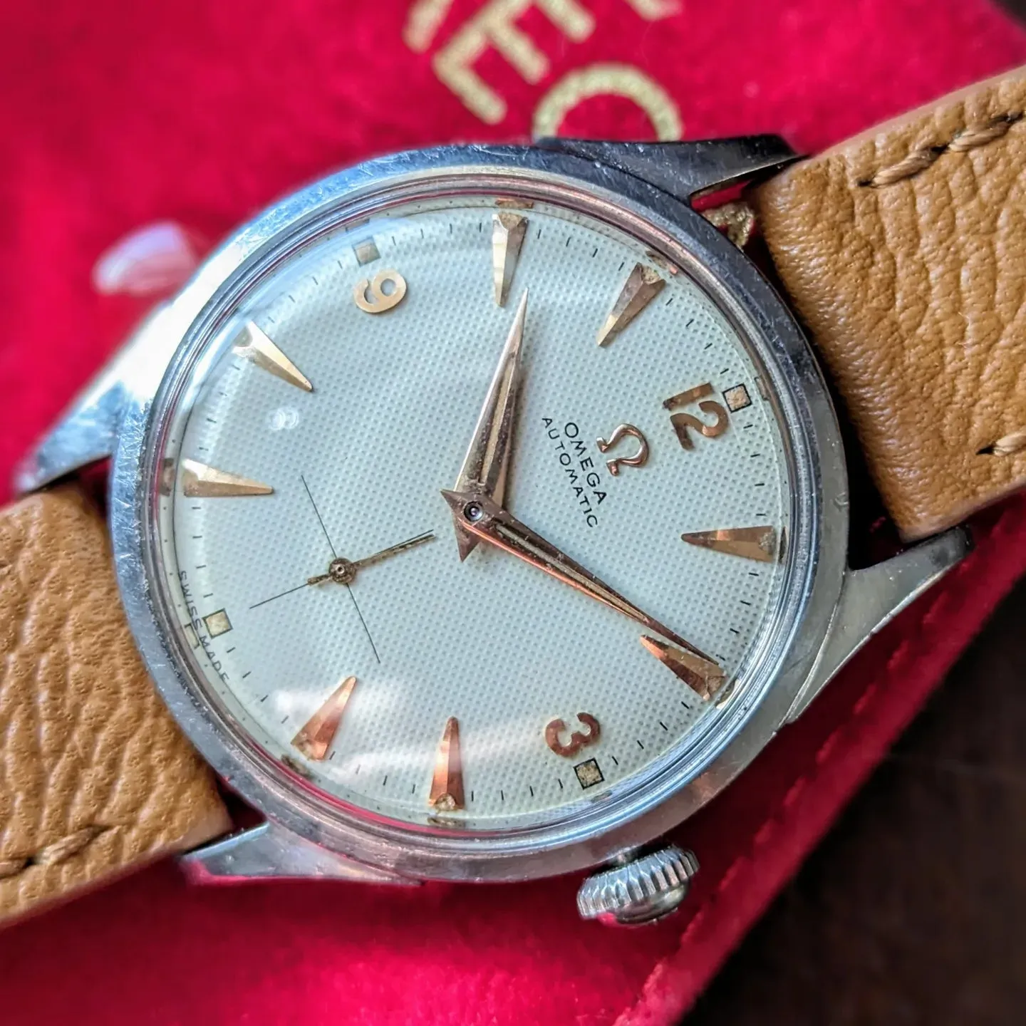 Vintage Omega Honeycomb Waffle Dial