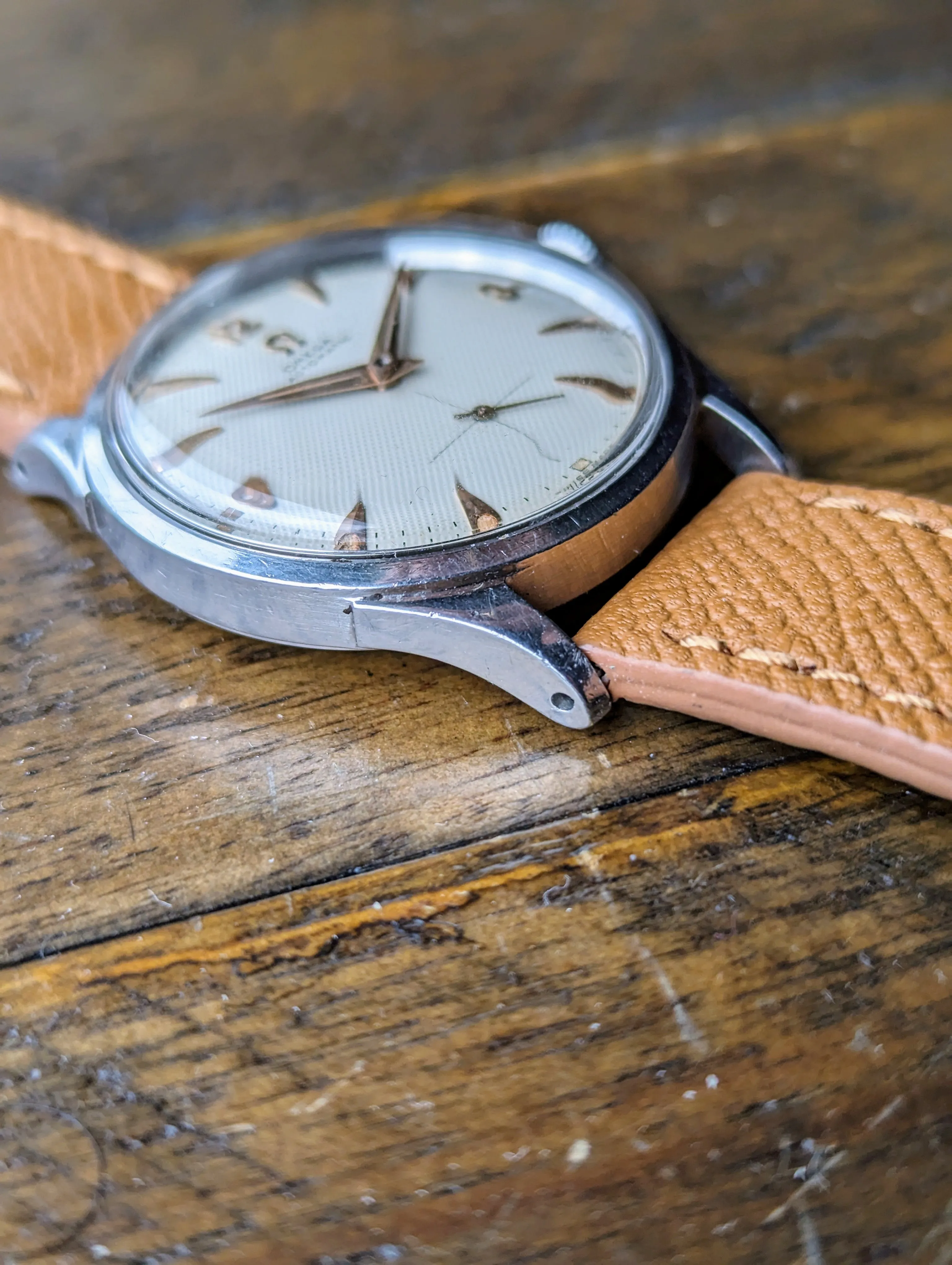 Vintage Omega Honeycomb Waffle Dial