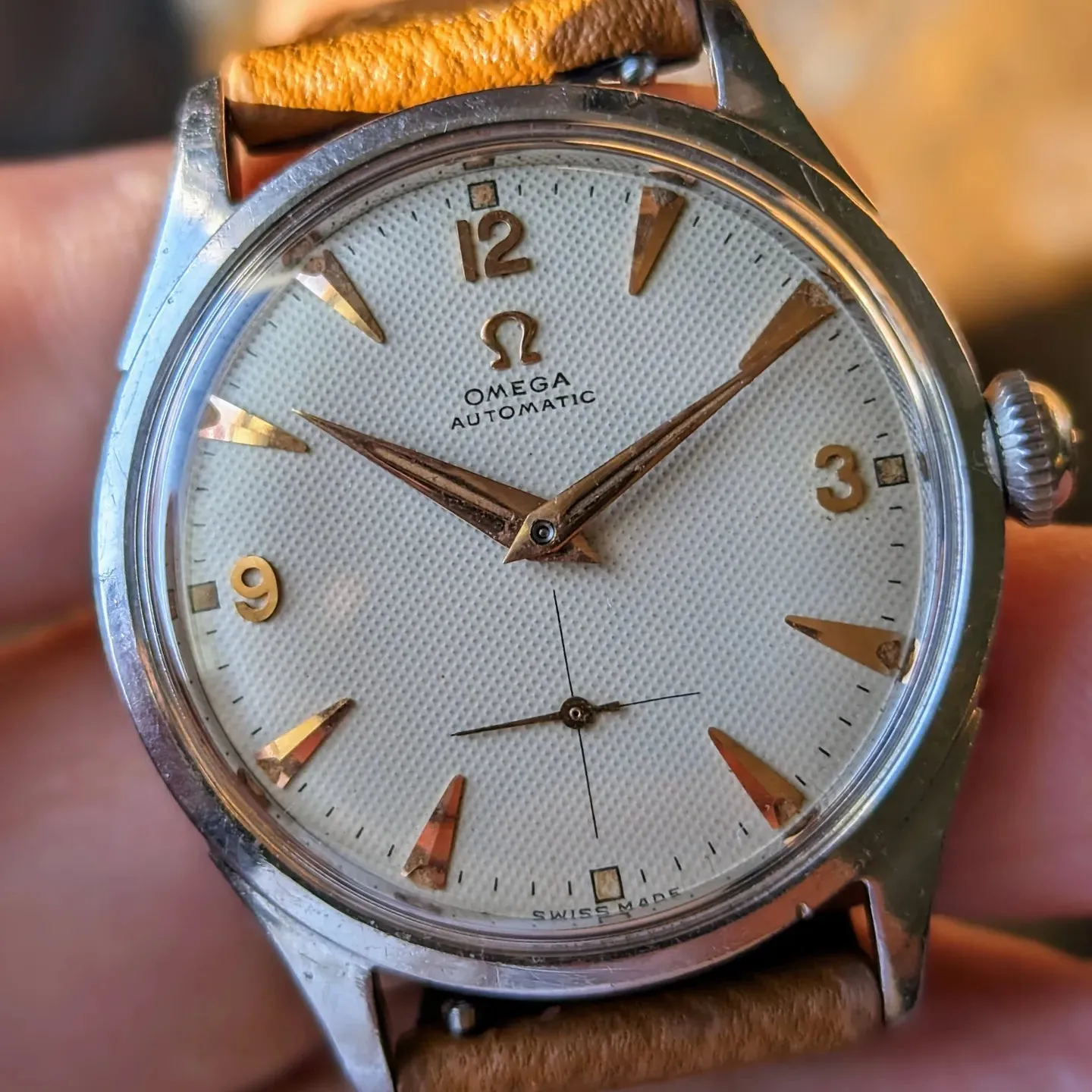 Vintage Omega Honeycomb Waffle Dial