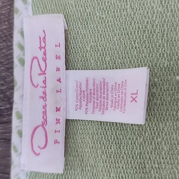 Vintage Oscar de la Renta Pink Label Lightweight Knit Dressing Gown Robe Green