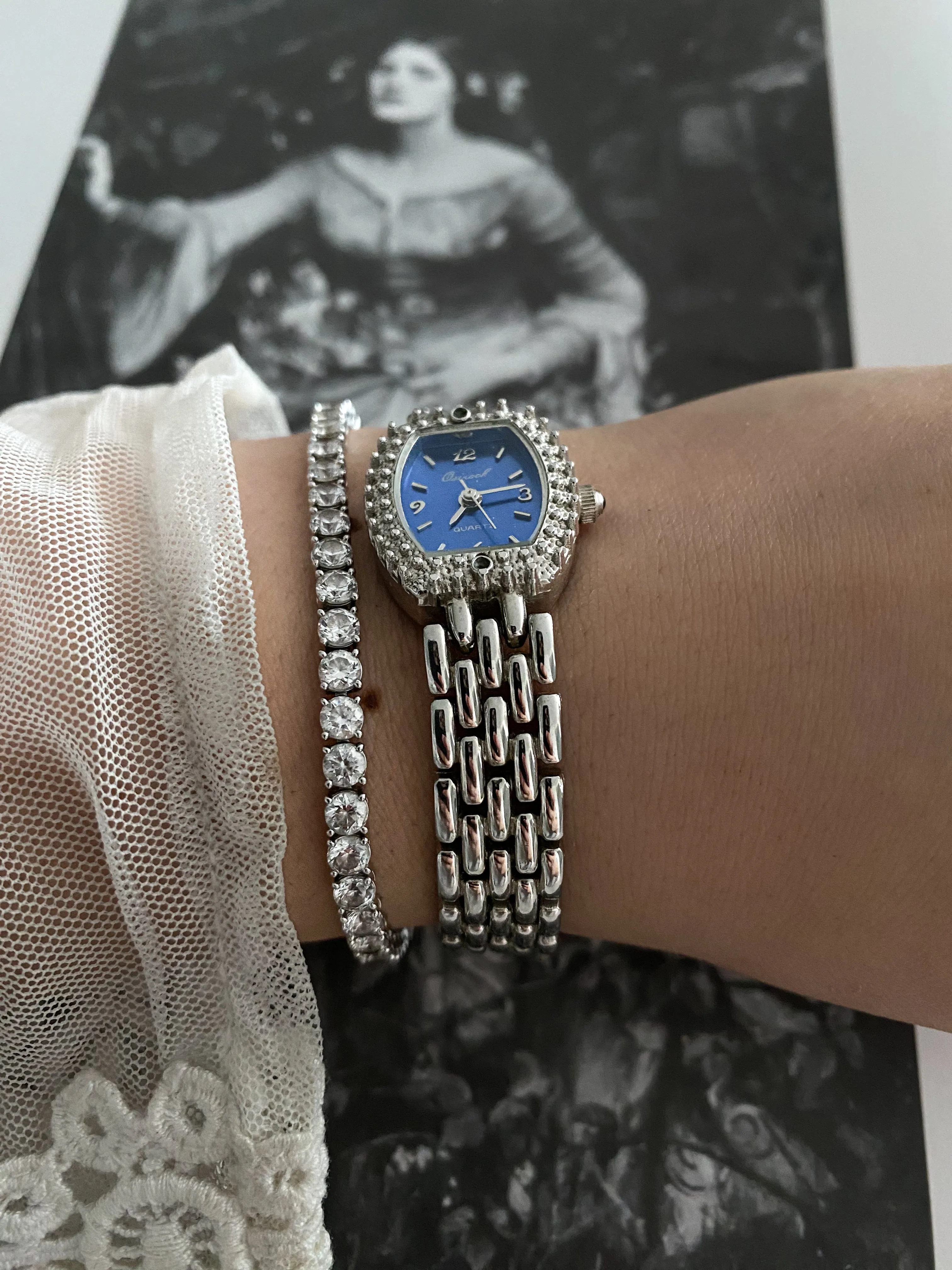 Vintage Osirock Blue Dial Ladies Cocktail Watch